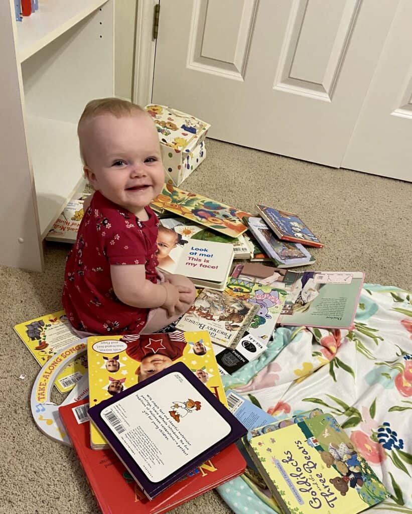 baby with books