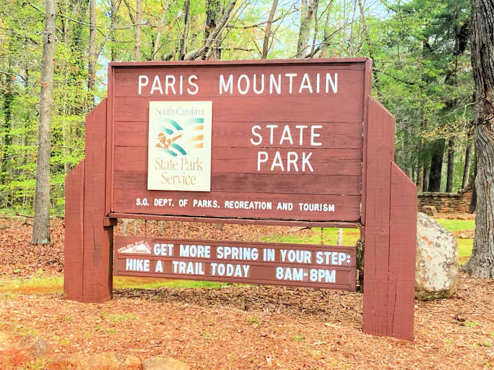 Paris Mountain State Park, Greenville, SC sign