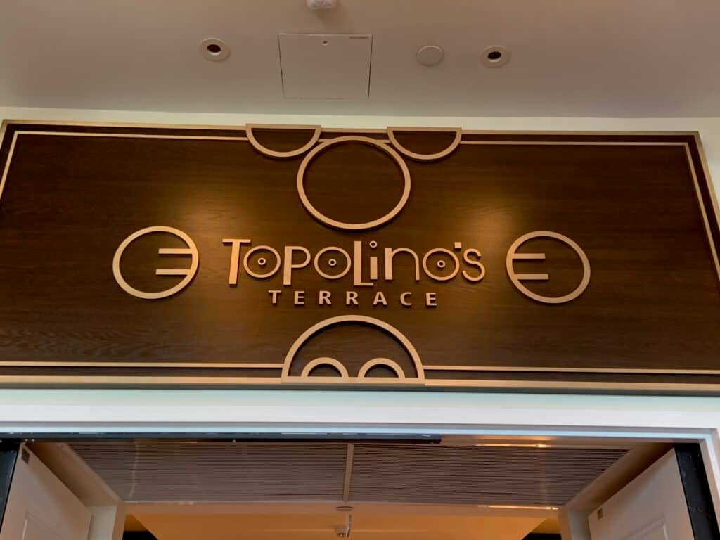 Topolino's Terrace sign