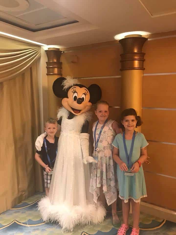 Minnie Mouse on Disney Cruise line with kids