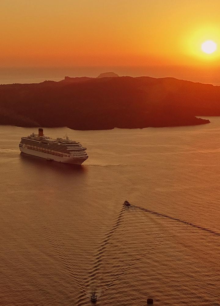 cruise at sunset
