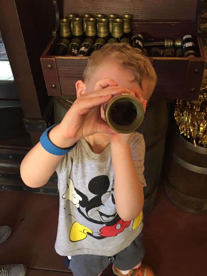 boy with telescope