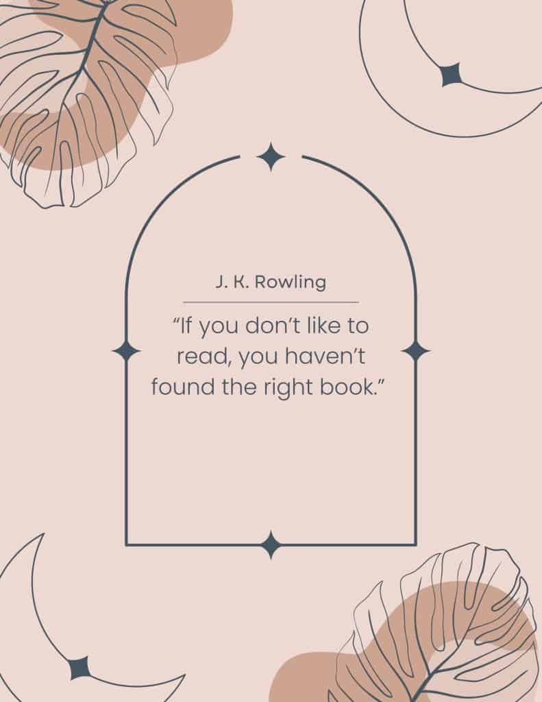 J. K. Rowling quote about reading