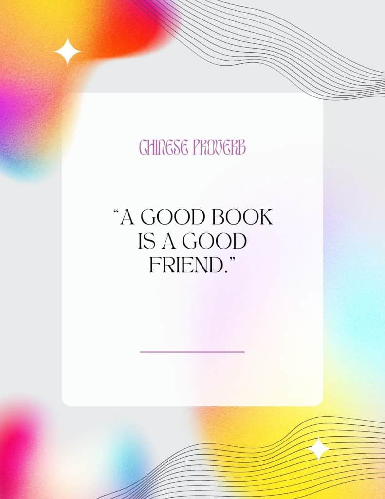 Chinese proverb about reading