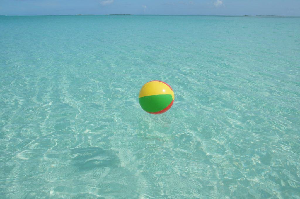 water with beach ball