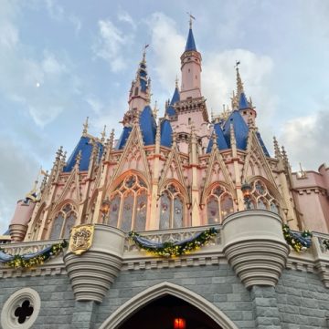 Cinderella Castle with Christmas decor