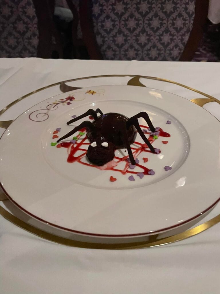 spider dessert with Disney Cruise Line