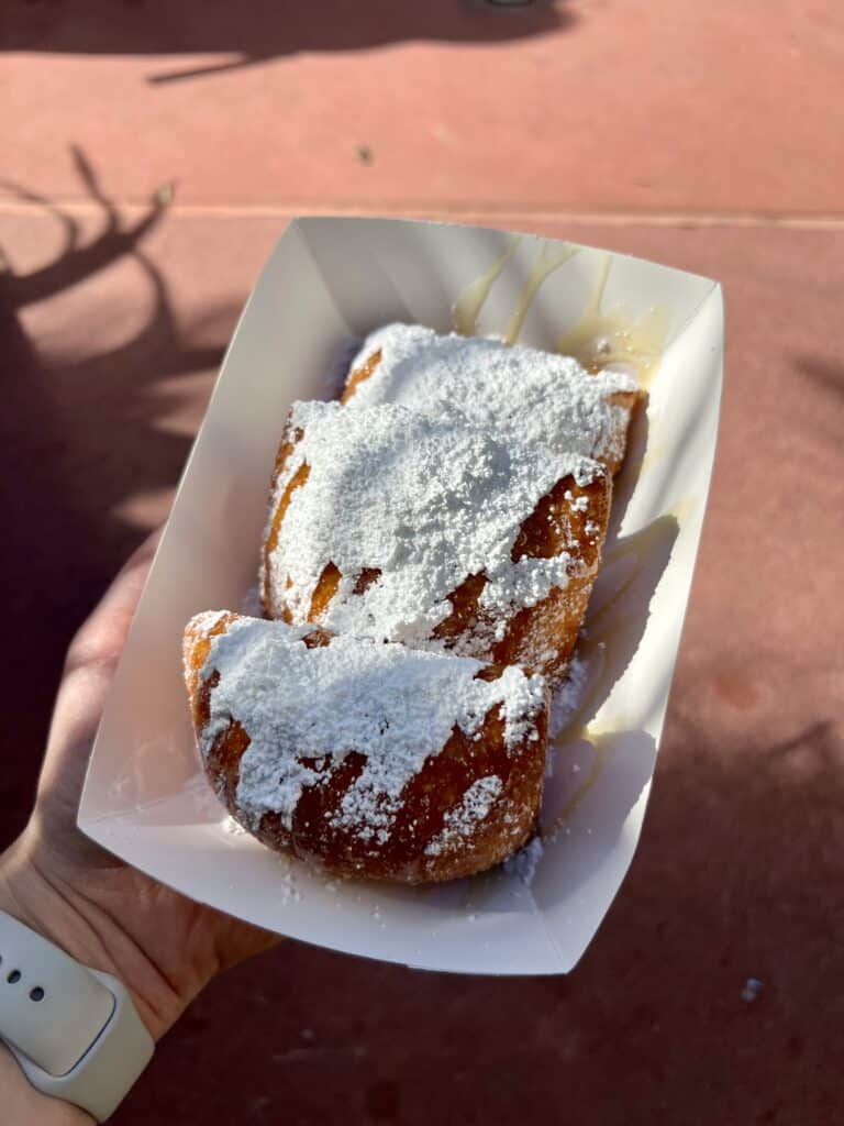 beignets in white tray