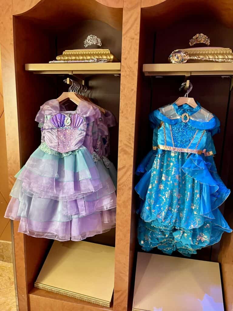Mermaid purple and blue dresses on Disney Cruise Line