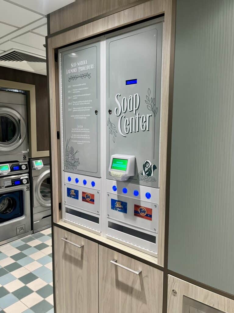 soap center machine on DCL Wish ship laundry room